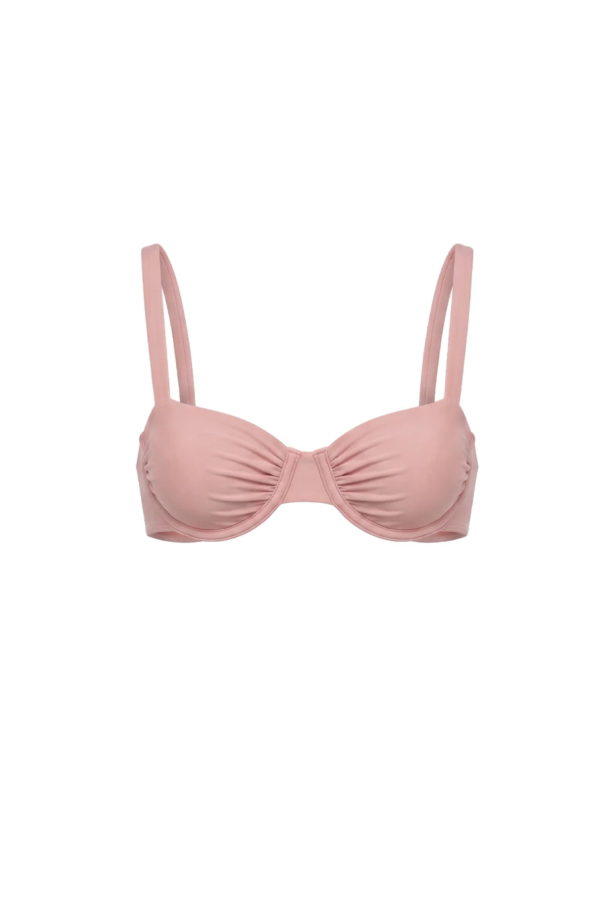 Underwire Ruched Bikini Top - Desert Rose