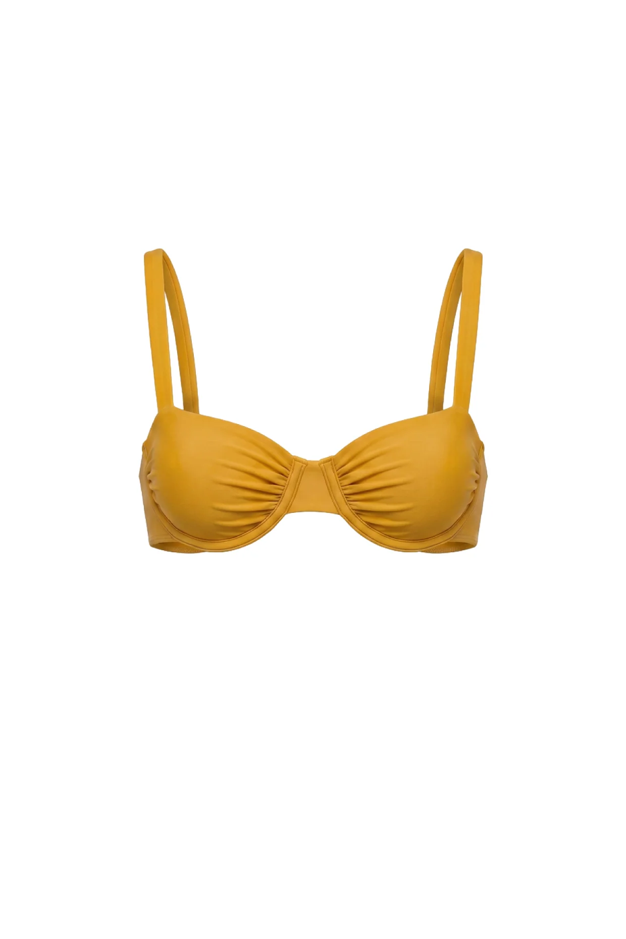 Underwire Ruched Bikini Top - Golden Sun