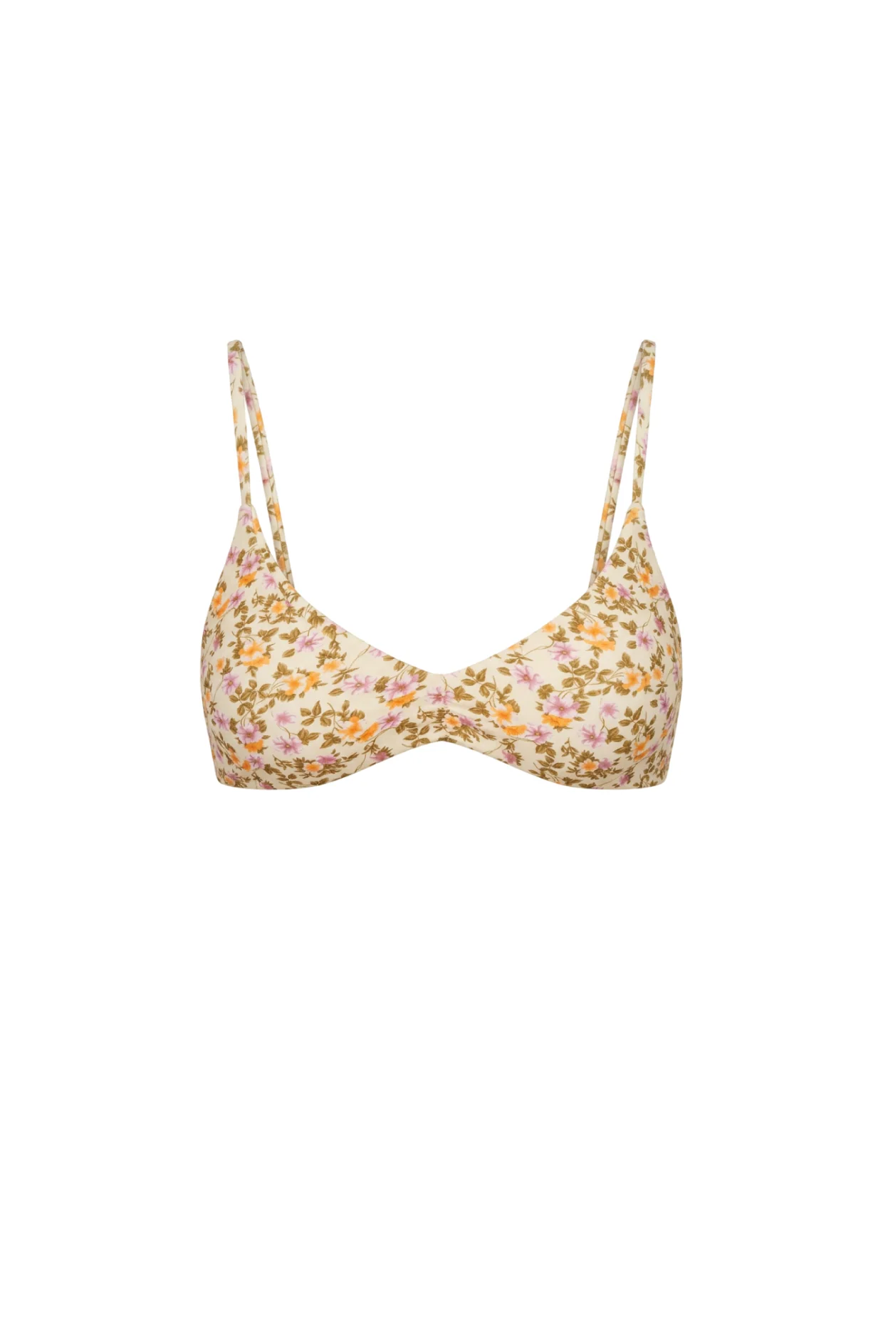 Scoop Neck Bikini Top - Floral Garden Print